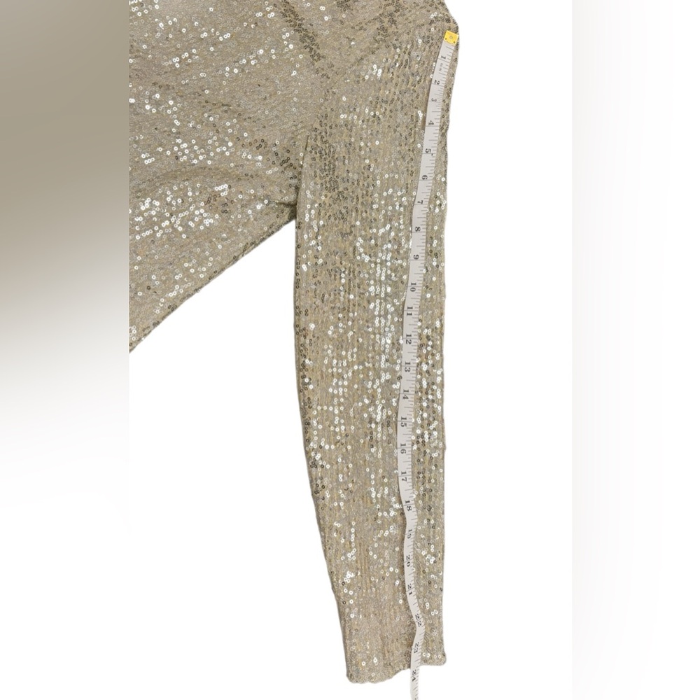 Sézane Annabeth Silver Sequin Long Sleeve Dress – Size 40 (US 8) - Picture 6 of 8